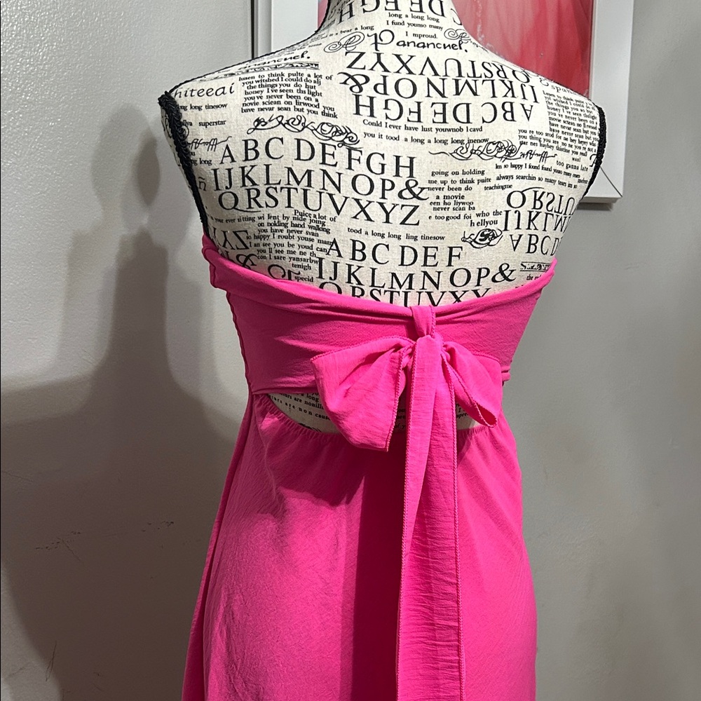 Elegant Pink Strapless Dress
